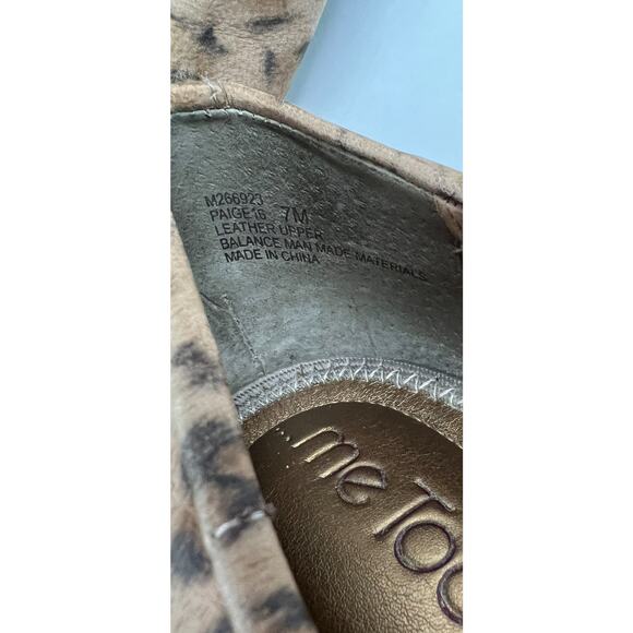 Me Too Paige Leather Leopard Pointy Toe Bow Flat Size 7M - Picture 7 of 9